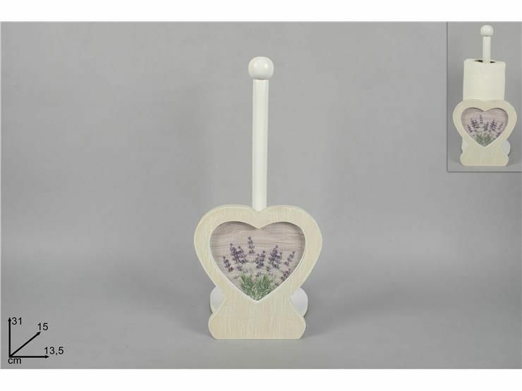 Porta Rotolo Carta Da Cucina In Legno Bianco Lavanda dfh