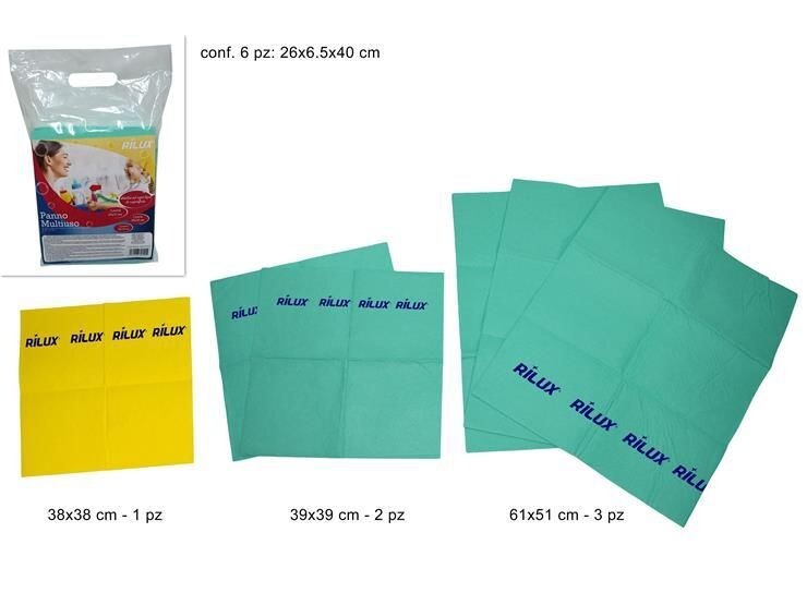 Set 6 Panno Magico Super Assorbente Pulisce Asciuga Multiuso Varie Misure dfh