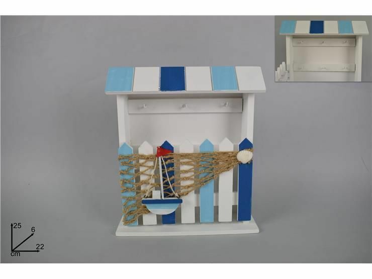 Cassetta Portachiavi In Legno Decorazione Fantasia Marina Mare Arredamento dfh