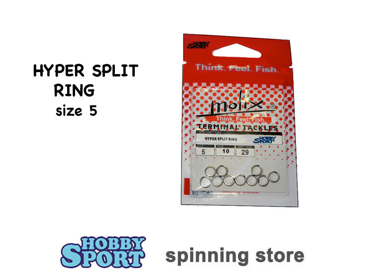 MOLIX HYPER SPLIT RING SIZE 5  ANELLINO  SPINNING   29 KG 10 PEZZI HYSR-5