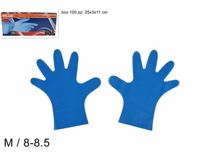 100 Pezzi Guanti Monouso In Tpe Non Sterili Taglia M Colore Blu dfh