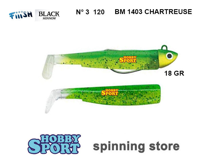 BLACK MINNOW FIIISH SIZE 3BM 1403 CHATREUSE 18 GR COMBO SEARCH+1 CORPS SPINNING