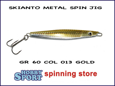 METAL JIG SKIANTO CASTING 60 GR  COL 013 GOLD SILVER SPINNING MARE