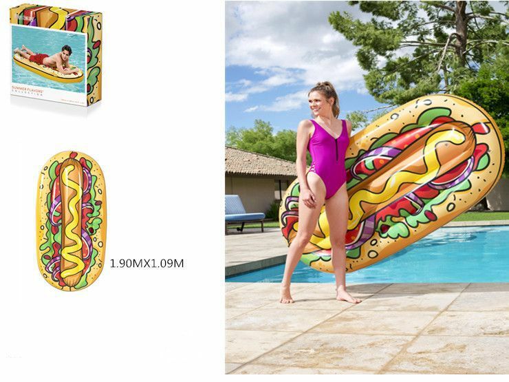 Materasso Materassino Gonfiabile Hot Dog 190x109cm Piscina Spiaggia Mare dfh