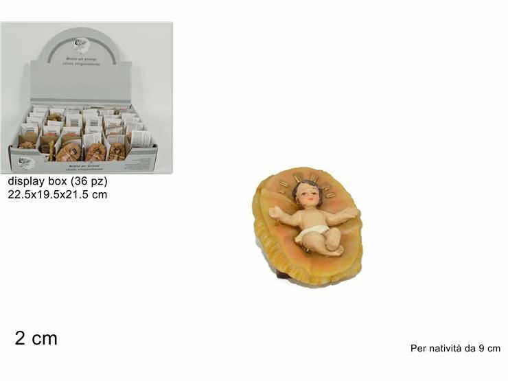 Set 36 Pezzi Culla Bambinello Per Presepe In Resina 2cm Decoro Natale dfh