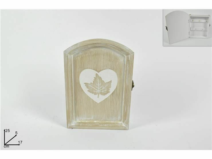 Cassetta Contenitore Portachiavi Porta Chiavi Vintage In Legno Con Foglia dfh