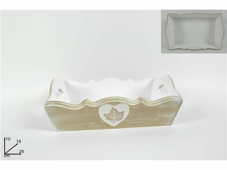 Vassoio 28x18cm In Legno Con Foglia dfh