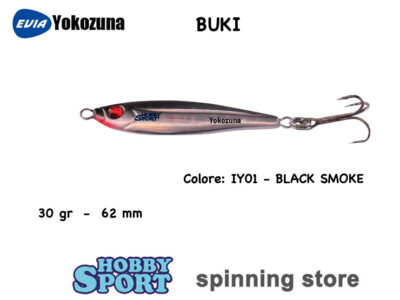 YOKOZUNA BUKI 30 GR COLOR IYB01 BLACK SMOKE 6,2 CM  METAL JIG  SPINNING MARE