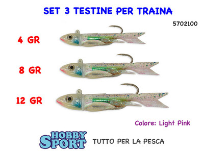 ESCA MARE SET 3 TESTINE CON AMO X TRAINA  LIGHT PINK - SPECIALE TONNETTI 5702100