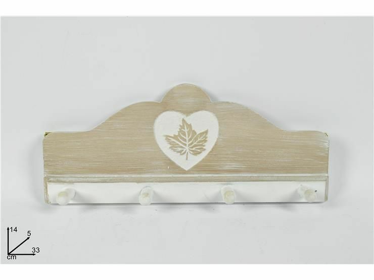 Appendiabiti Da Parete 4 Posti Ganci In Legno Con Foglia dfh