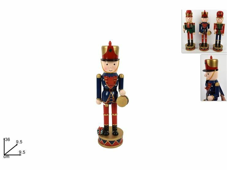 Schiaccianoci Soldatino 36cm Legno Natale Decorazione Negozi Casa Hk1007 dfh