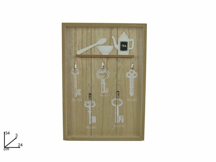 Cassetta Portachiavi Key Box Legno Home In Legno Naturale 5 Posti dfh