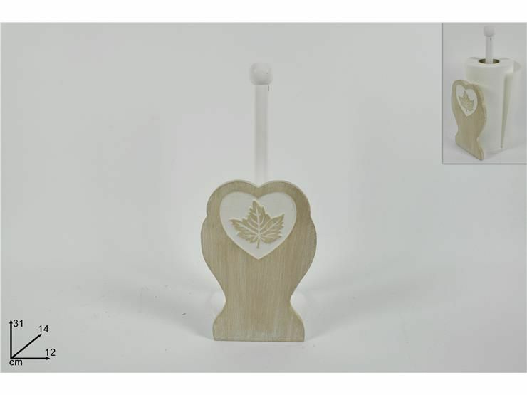 Portarotolo Porta Rotolo Carta Da Cucina In Legno Con Foglia dfh
