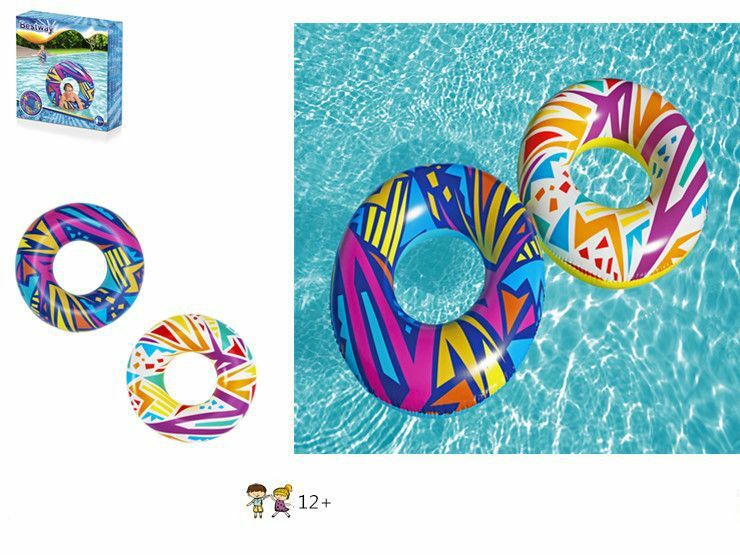 Ciambella Salvagente Gonfiabile Geometrico 107cm Estate Mare Piscina dfh