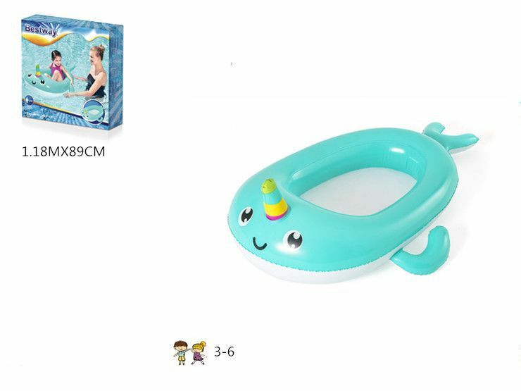 Canotto Canottino Gonfiabile Narvalo Bambini 118x89cm Mare Estate Piscina dfh