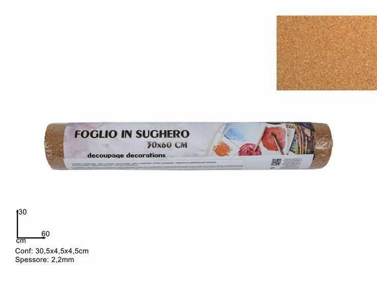 Foglio Di Sughero Lavoretti Decoupage Decorazione 30x60cm dfh