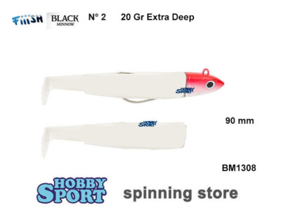 BLACK MINNOW FIIISH SIZE 2BM 1308 BLANC RH COMBO EXTRA DEEP + 1 CORPS 20 GR