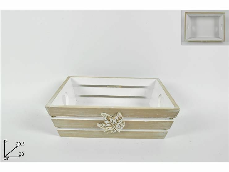 Cassetta Contenitore 28x20,5cm In Legno Con Foglia dfh
