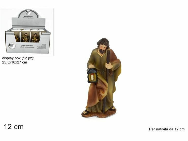 Set 12 Pezzi Statuina San Giuseppe 12cm Per Presepe In Resina Decoro Natale dfh