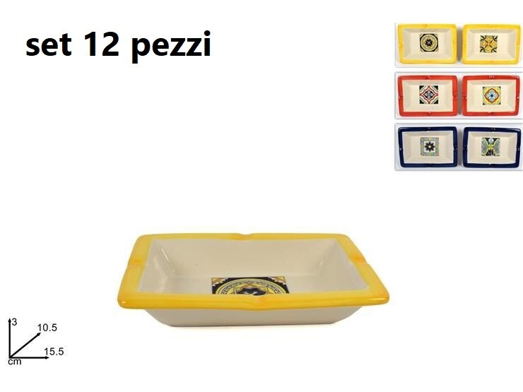 Set 4 Posacenere In Vetro - Portacenere Con Incavi Per Sigarette, 3.5x11cm - Foto 2