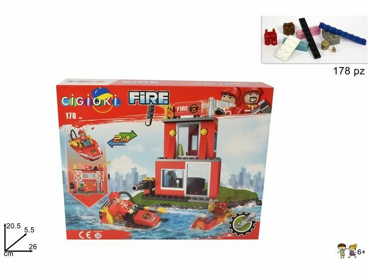 Costruzioni Pompieri Isola 178 Pezzi Gioco Giocattolo Bambini dfh