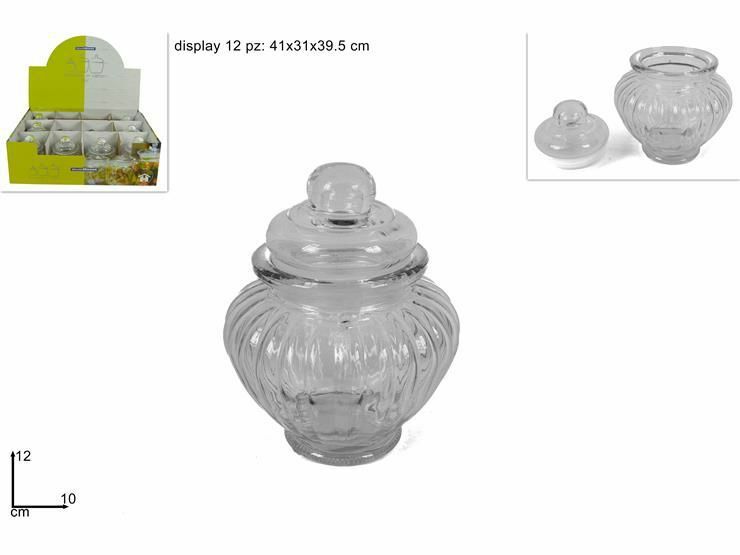 Set 12 Pezzi Barattoli Barattolini In Vetro Bombato Con Coperchio dfh