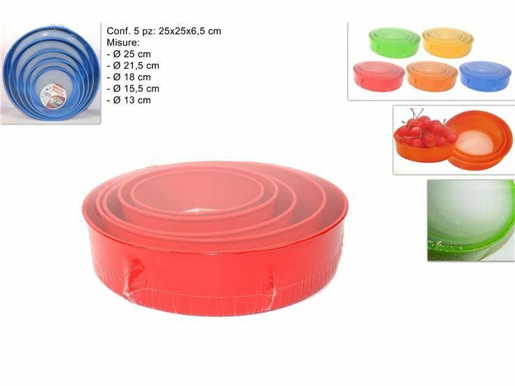 Set 5 Colini Setacci Colorati Cucina Passino Rotondi Da 13cm a 25cm dfh