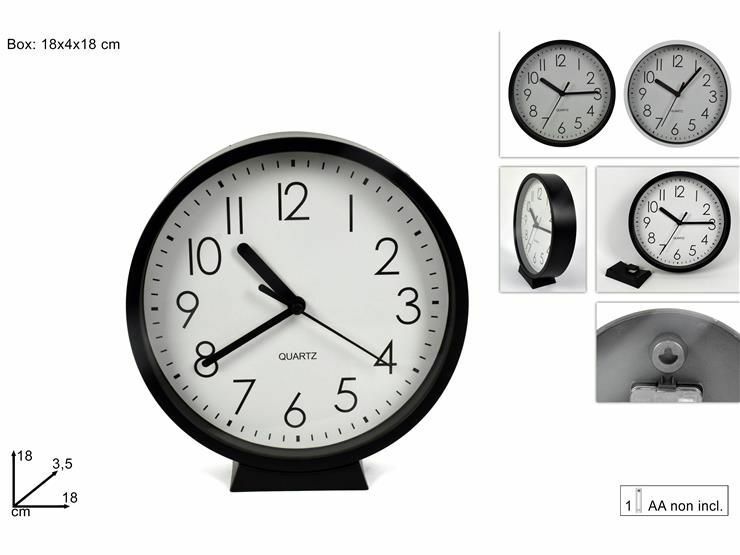 Orologio Da Parete Muro Tavolo Analogico Cucina Camera Diametro 18cm 0334 dfh