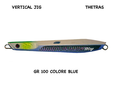 VERTICAL JIG ARTICO THETRAS 100 GR COLORE BLU  PESCA BARCA CERNIA RICCIOLA