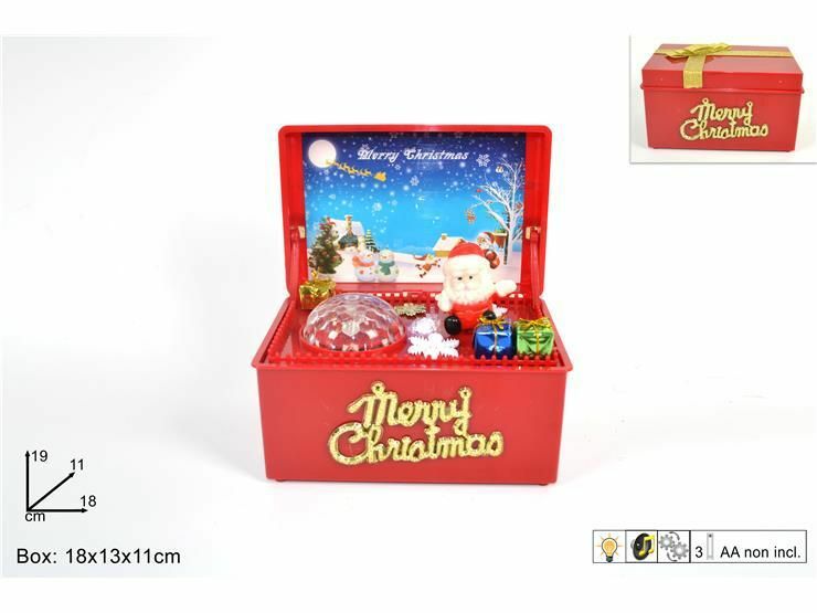 Carillon Scatola Regalo Con Luci E Musica Decorazione Natale dfh