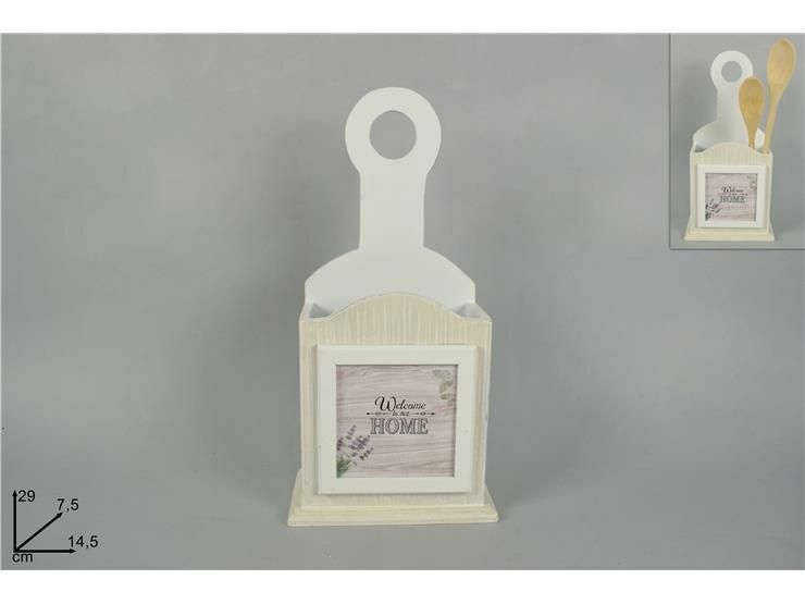 Contenitore Box Porta Mestoli In Legno Bianco Lavanda dfh