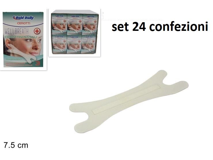 Set 24 Confezioni 3 Cerotti Nasali Respirare Bene Dormire Sonno dfh