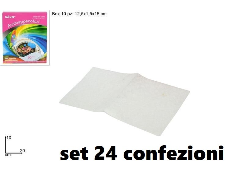 Set 24 Confezioni 10 Fogli Cattura Colori Protegge Colori Vestiti Lavatrice dfh