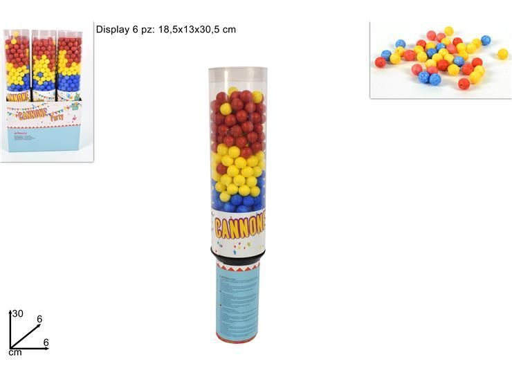 Set 6 Tubo Spara Palline Colorate Cannone Feste Party Bambini dfh