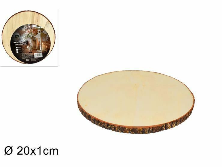 Base Tronco Legno Naturale Decorativa Disco Diametro 20cm dfh