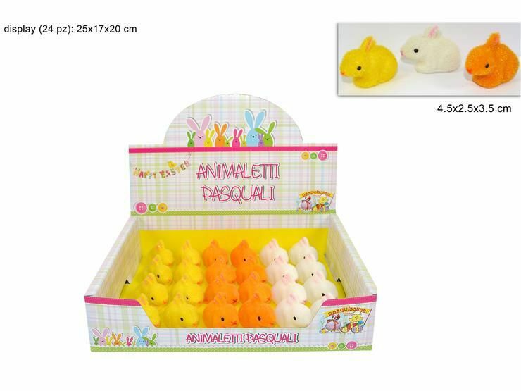Set 24 Pezzi Coniglietti Colorati Decorazione Addobbo Pasqua Pasquali dfh