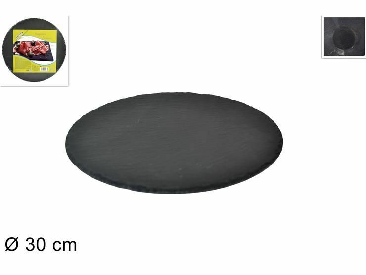 Tagliere Vassoio Piatto Tondo In Pietra Ardesia Grigia Dimensioni 30cm dfh