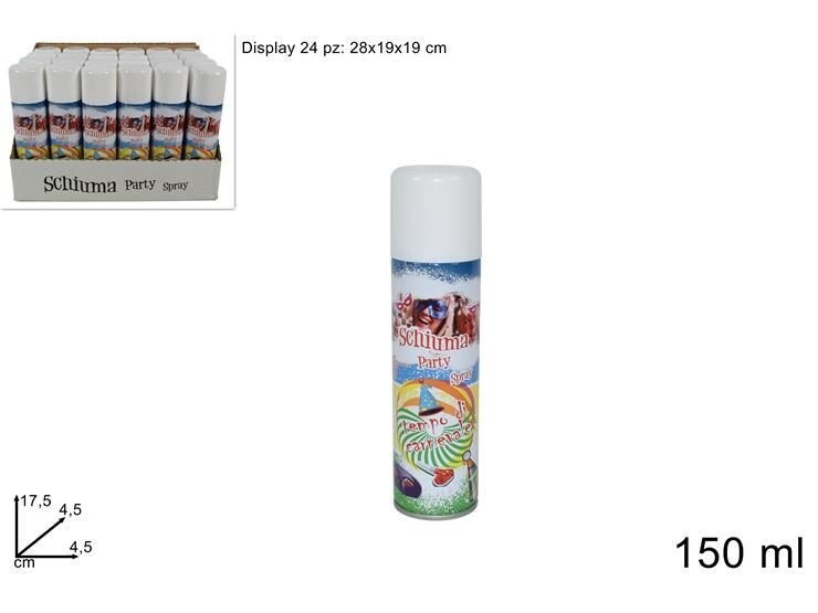 Set 24 pz Bombolette Spray Schiuma Bianca Festa Party Compleanno Carnevale dfh
