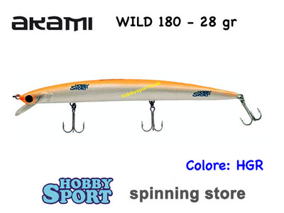AKAMI WILD 180 LONG JERK 28 GR COL HGR BIANCO ORANGE COD 538702 SPINNING MARE