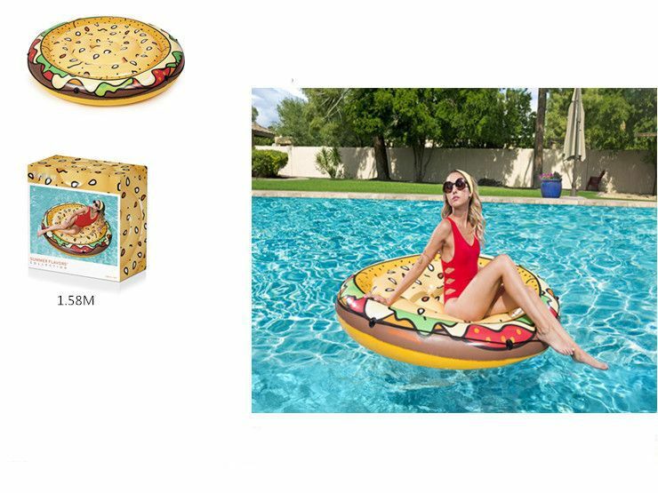 Materassino Isola Gonfiabile Fashion Burger 158cm Mare Estate Piscina dfh