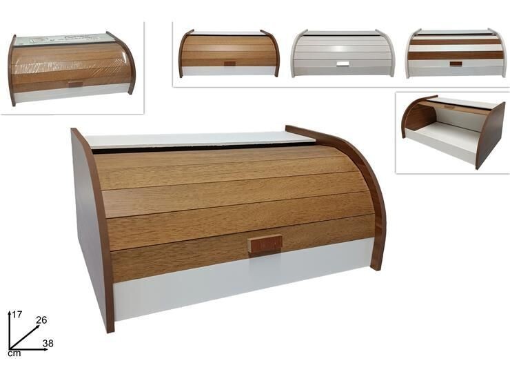 Portapane Pane Crock Con Serrandina Grande Contenitore Legno dfh