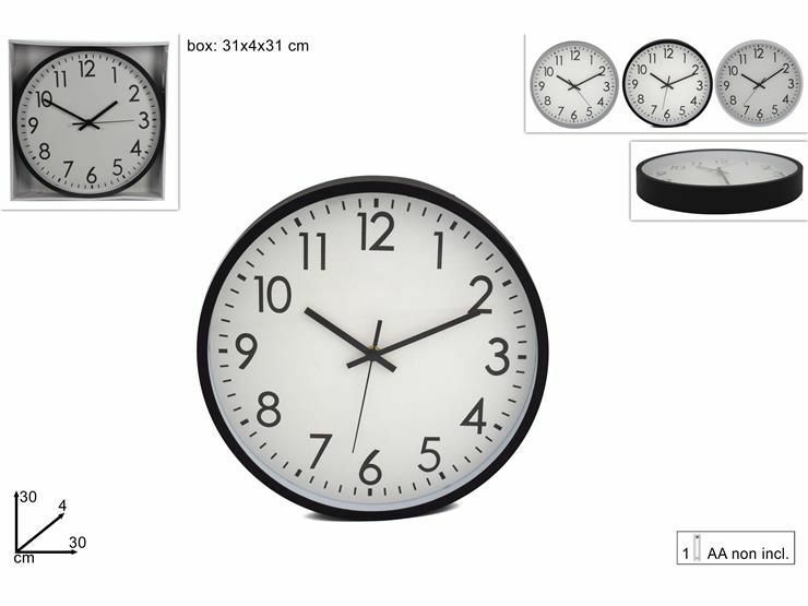 Orologio Da Parete Muro Analogico Cucina Stanza Casa Diametro 30cm 01447 dfh