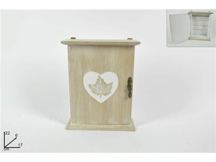 Contenitore Box Cassetta Porta Chiavi Portachiavi In Legno Con Foglia dfh