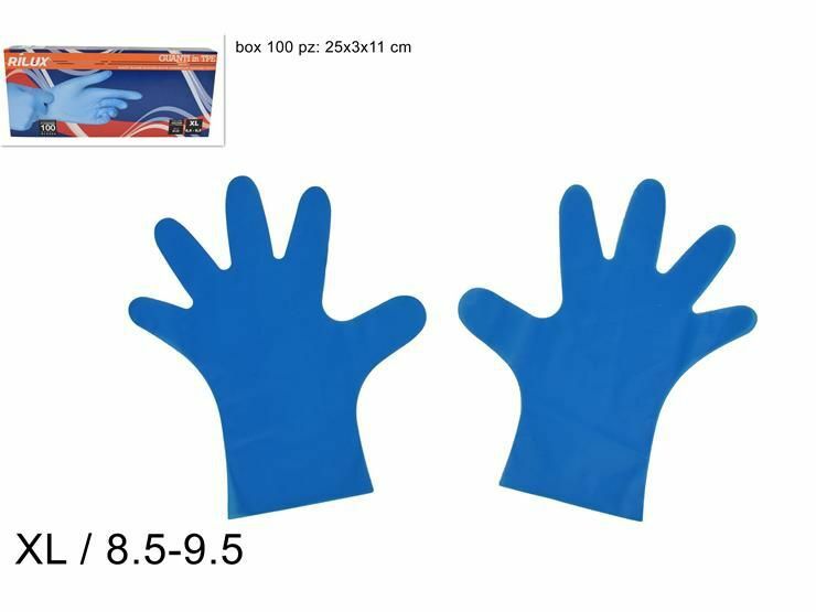 100 Pezzi Guanti Monouso In Tpe Non Sterili Taglia XL Colore Blu dfh