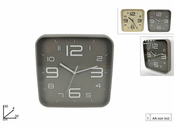 Orologio Da Parete Quarzo Muro Quadrato Grandi Numeri Casa Arredamento dfh