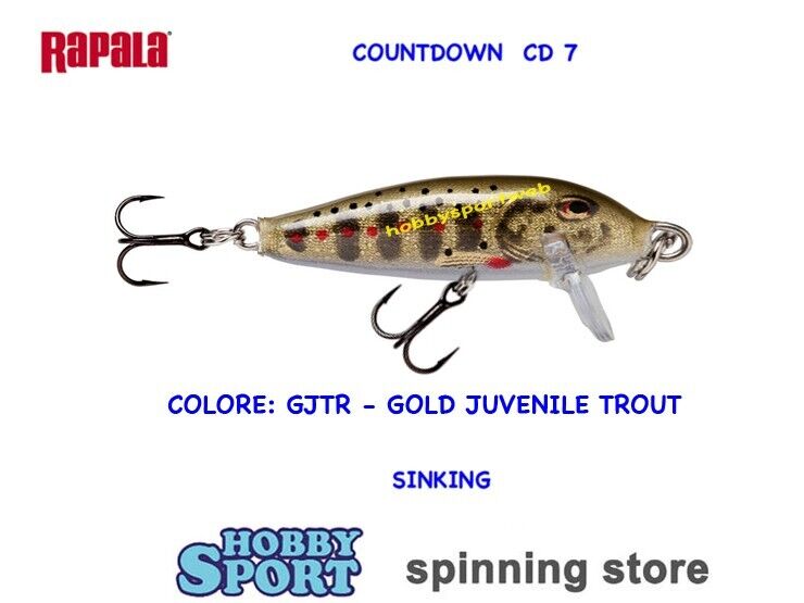 RAPALA  COUNTDOWN CD 07 SINKING col GJTR GOLD JUVENILE TROUT SPINNING