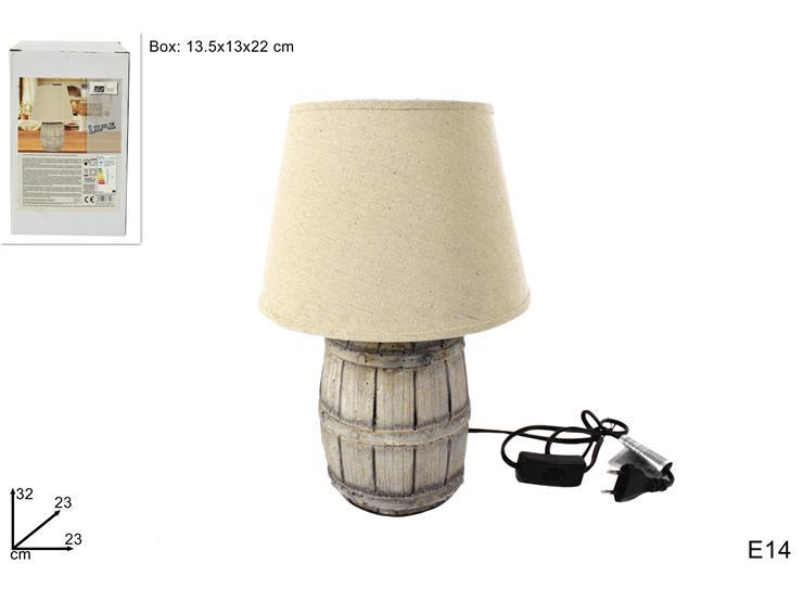 Lume Lampada Abat Jour Comodino Comò 22cm Luce A Forma Di Botte sus