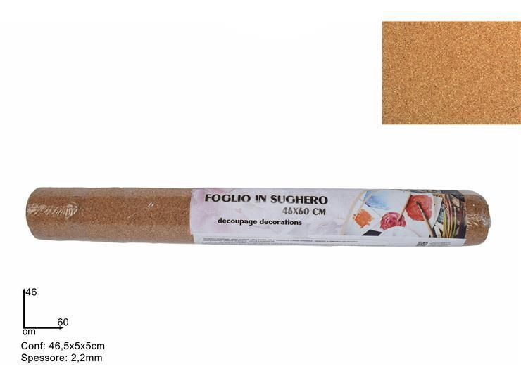 Foglio Di Sughero Lavoretti Decoupage Decorazione 46x60cm dfh