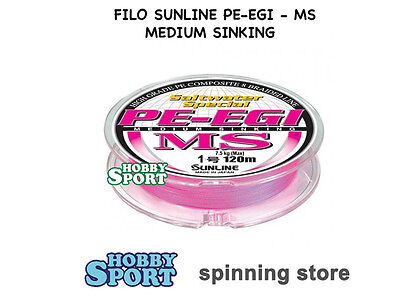FILO TRECCIATO BRAIDED MULTIFIBRA PE-EGI MS SUNLINE 120MT PINK 15LB PESCA SEPPIA