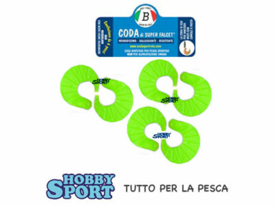 CODA DI SUPER FALCET BERETTA VERDE ESCA SILICONICA SPINNING PESCA TROTA LAGHETTO